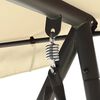 vidaXL Balansoar de exterior cu copertină, alb nisipiu
