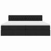 vidaXL Pat cu saltea și LED cu saltea Negru 200 x 200 cm țesătură