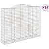 vidaXL Coșuri gabion arcuite, 15 buc 300x50x220/240cm, fier galvanizat