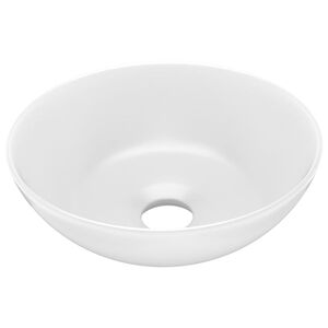 vidaXL Chiuvetă de baie, alb mat, ceramică, rotund