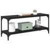 vidaXL Cabinet TV Stejar Negru 100x33x41cm Lemn Ingineresc și Fier