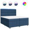 vidaXL Pat box spring cu saltea, albastru, 200x200 cm, textil