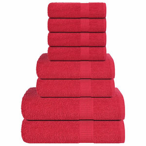 vidaXL Set prosoape FROGN 8 piese, roșu, 360 g/m&sup2;