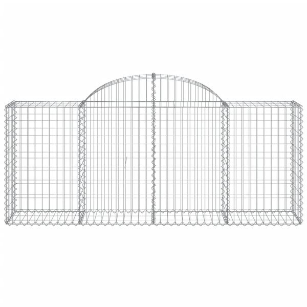 vidaXL Coșuri gabion arcuite 4 buc, 200x50x80/100 cm, fier galvanizat