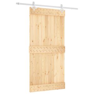 vidaXL Ușă glisantă 100 x 210 cm Lemn de Pin Solid (Nefinisat)