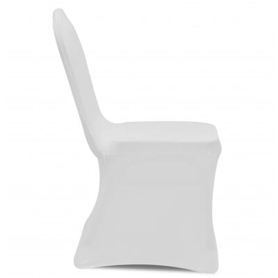 vidaXL Huse elastice scaun, alb, 100 buc.