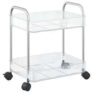 vidaXL Cărucior de depozitare cu 2 niveluri transparent acrilic