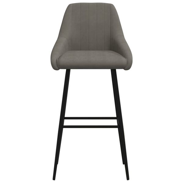 vidaXL Scaune de bar, 2 buc., gri &icirc;nchis, catifea