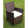 vidaXL Set mobilier de exterior cu perne, 9 piese, maro, poliratan