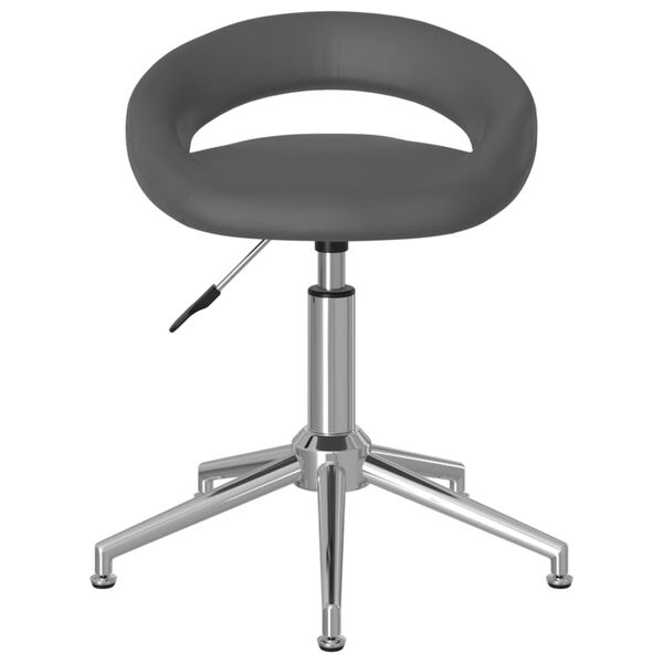 vidaXL Scaune de bucătărie pivotante, 2 buc., gri, piele artificială