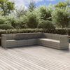 vidaXL Set mobilier de grădină cu perne, 8 piese, gri, poliratan