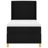 vidaXL Pat cu arcuri cu saltea cu headboard Negru 90 x 200 cm țesătură