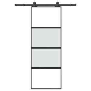 vidaXL Ușă glisantă cu set de feronerie sticlă temperată și aluminiu