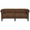 vidaXL Canapea Chesterfield cu 2 locuri, maro, material textil