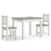 vidaXL Set masă&scaun pentru copii, 3 piese, alb și gri, MDF
