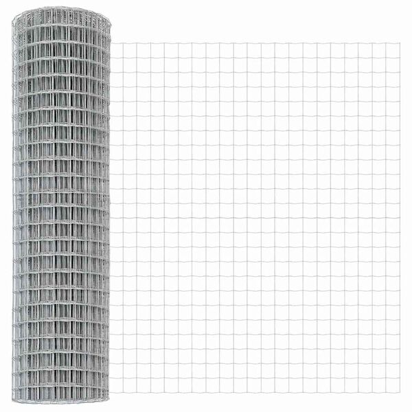 vidaXL Gard Euro Argintiu 1.2 x 10 m Metal zincat prin imersie la cald