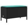 vidaXL Taburet pentru grădină Negru și Turcoaz 80 x 38 x 42 cm