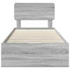 vidaXL Cadru de pat cu headboard Sonoma gri 75 x 190 cm Lemn prelucrat
