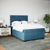 vidaXL Pat box spring cu saltea, albastru, 140x200 cm, catifea