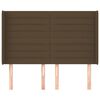 vidaXL Tăblie de pat cu aripioare maro &icirc;nchis 147x16x118/128 cm textil