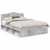 vidaXL Cadru de pat Gri Concret 150 x 200 cm Lemn de pin masiv