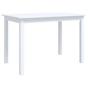 vidaXL Masă de bucătărie, alb, 114 x 71 x 75 cm, lemn masiv de hevea