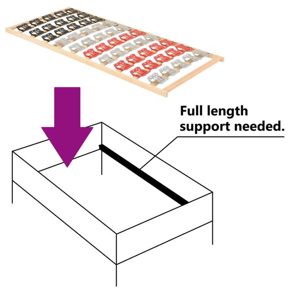 vidaXL Cadru de pat cu 12 șipci și suporturi, 80x200 cm