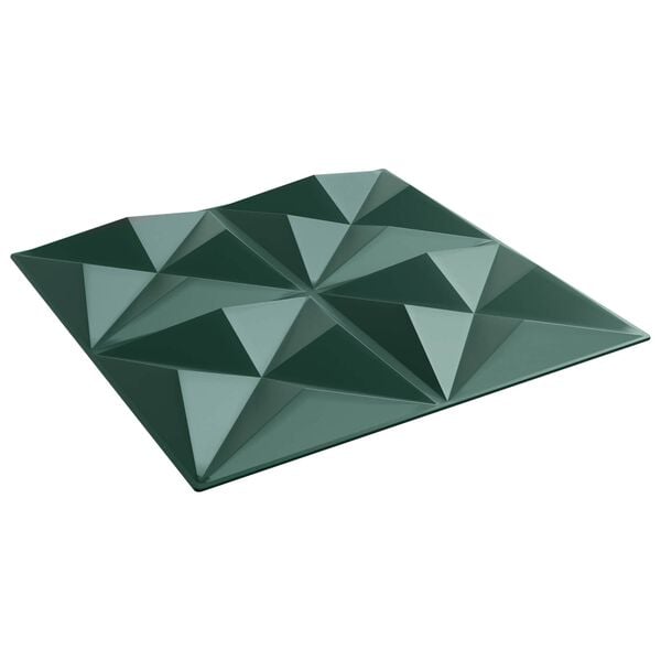 vidaXL Panouri de perete 12 pcs Verde Origami 50 x 50 cm Spumă XPS