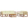 vidaXL Set de canapele de exterior cu pernă 6 pcs Natural și Crem
