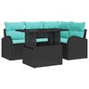vidaXL Set de canapele pentru grădină cu pernă 5 pcs Negru Rattan poli