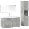vidaXL Set mobilier de baie, 4 piese, gri beton, lemn compozit