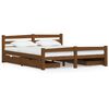 vidaXL Cadru de pat cu 4 sertare, maro miere 160x200 cm lemn masiv pin
