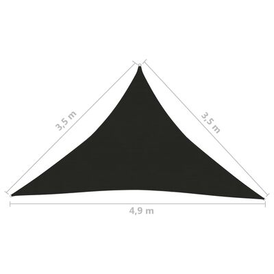 vidaXL Pânză parasolar, negru, 3,5x3,5x4,9 m, HDPE, 160 g/m²