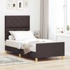 vidaXL Cadru de pat cu headboard Maro &icirc;nchis 100 x 200 cm țesătură