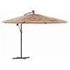 vidaXL Umbrelă soare de grădină cu st&acirc;lp din oțel, maro 246x246x230 cm