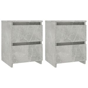 vidaXL Noptiere, 2 buc., gri beton, 30x30x40 cm, lemn prelucrat