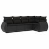 vidaXL Set mobilier de grădină cu perne, 5 piese, negru, poliratan