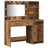 vidaXL Masă de Machiaj cu lumini de oglindă 2 pcs Maro Lemn compozit
