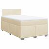 vidaXL Pat box spring cu saltea, crem, 120x200 cm, textil