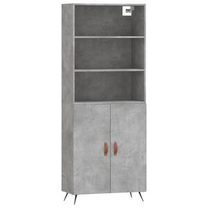 vidaXL Dulap &icirc;nalt, gri beton, 69,5x34x180, lemn compozit