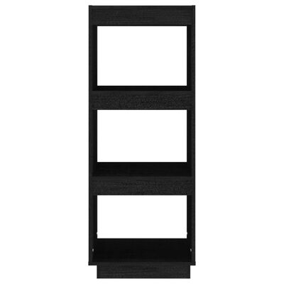 vidaXL Bibliotecă/Separator cameră negru 40x35x103 cm lemn masiv pin