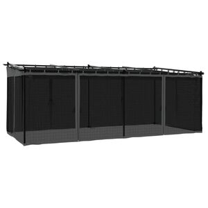 vidaXL Foișor cu pereți din plasă, antracit, 6x3 m, oțel