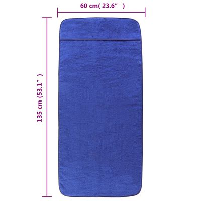 vidaXL Prosoape de plajă, 2 buc., albastru, 60x135 cm, textil 400 GSM