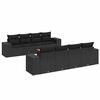 vidaXL Set mobilier de grădină cu perne, 9 piese, negru, poliratan