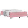 vidaXL Pat cu arcuri cu saltea Roz 160 x 220 cm țesătură