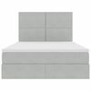 vidaXL Pat cu saltea și spațiu de depozitare Gri deschis 140 x 190 cm