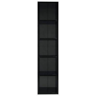 vidaXL Dulap pentru CD-uri, negru extralucios, 21x16x93,5 cm, PAL
