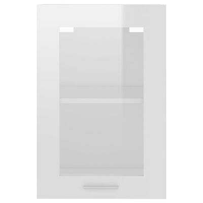 vidaXL Dulap de sticlă suspendat, alb extralucios, 40x31x60 cm, PAL