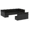 vidaXL Set mobilier de grădină cu perne, 13 piese, negru, poliratan