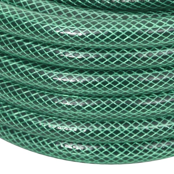 vidaXL Furtun de grădină cu set de racorduri, verde, 0,5", 30 m, PVC